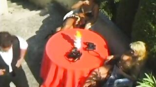 Hot Italian lesbians lick each other.