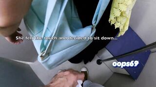 Secret Dick Stuck Under Dress in Subway | Unknown Man Petting Arabic Wife and she Liked! - 2 image