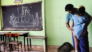 Indian School Teen 18+ Quickie Sex in Empty Class - 1 image