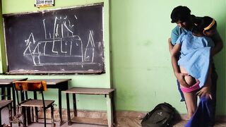 Indian School Teen 18+ Quickie Sex in Empty Class - 2 image