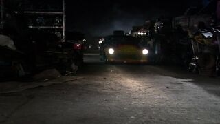 Night fuck on the car hood ending with a huge cumshot on the girl's voluptuous body - 2 image