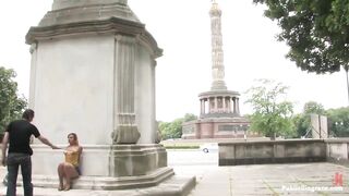 Flexible Redhead Is Bound and Stripped Naked in Public - 9 image