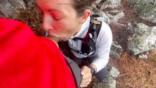 Suck stranger cock in forest and swallowed her cum - 9 image