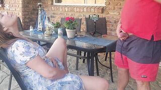 Mutual masturbation with my neighbors wife turns into outdoor creampie - 1 image