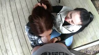 BTS: Outdoor Threesome Blowjob (POV) - 6 image
