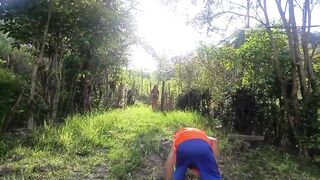 Beautiful busty Colombian girl fucking in the forest with a tour guide - 1 image
