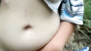 Homeless girl showing her pussy