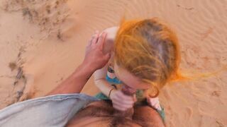 POV: She Gives Him a Blowjob on a Walk through the Desert - 12 image