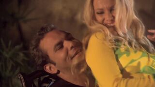 A blonde hottie fucks with her man in the evening in the garden - 3 image