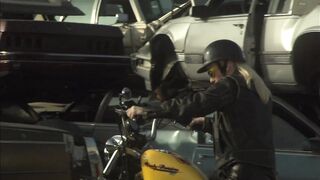 Crazy, passionate fuck at the car scrapyard