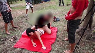 SHOOTING STOPPED! TIED UP, GAGGED, ASS DESTROYED AND FULLY CREAMPIED