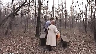 Granny sex in the woods - 1 image