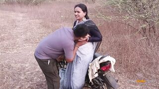 Natural Tits Horny Indian MILF Bhabhi Outdoor Sex - Hindi Audio - 2 image