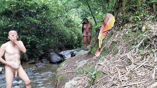 Peasant woman fucks outdoors in the jungle by a forest river - BUSTY AND BIG ASS - 3 image