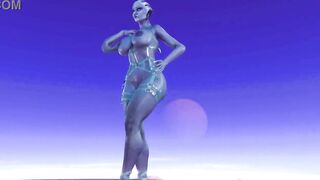 Curvy Liara T'Soni solo naked dance and tease you for melding - 14 image