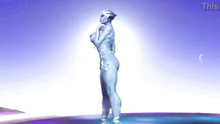 Curvy Liara T'Soni solo naked dance and tease you for melding - 3 image