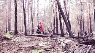 Femdom Humiliation Outdoor: Latex Mistress and Rubber Submissive - 8 image