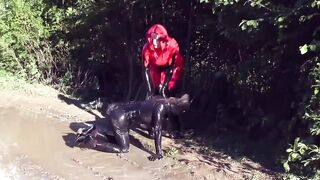 Femdom Humiliation, Pissing, Belly Fetish, Latex, Wet and Messy - 14 image