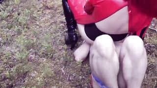 Femdom Humiliation, Pissing, Belly Fetish, Latex, Wet and Messy - 8 image