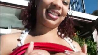 Interracial Outdoor Fuck for a White Guy and a Black Chick - 2 image