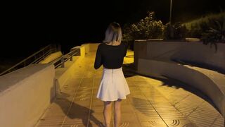 I'm walking along the seaside and a stranger notices that I'm not wearing underwear, outdoor video - 1 image