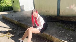 I caught my neighbor's daughter, a graduate, drinking and punished her with a bottle in her ass