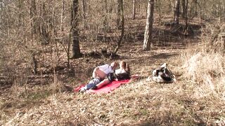 A sweet German teen pleasing a old cock in the woods - 12 image