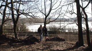 A sweet German teen pleasing a old cock in the woods - 8 image