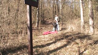 A sweet German teen pleasing a old cock in the woods - 9 image