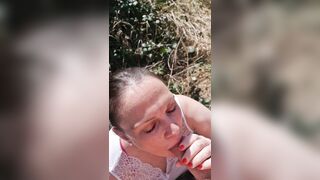 During a walk with my neighbors I am really used and get his sperm in the face - 4 image