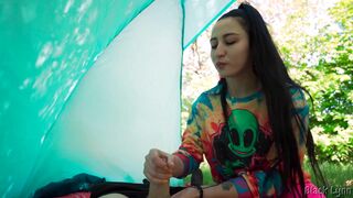 Slutty Hippie Jerked Me OFF for FREE in Her Tent - 3 image