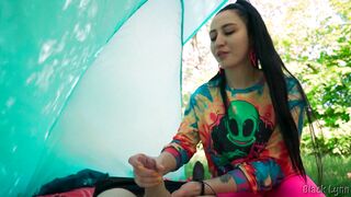 Slutty Hippie Jerked Me OFF for FREE in Her Tent - 4 image