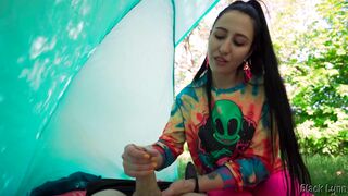 Slutty Hippie Jerked Me OFF for FREE in Her Tent