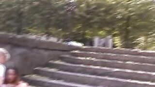 Big boobed brunette German slut fucked on the highway cross bridge - 4 image
