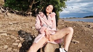 Outdoor Naked Spreading and Gaping Pussy - 1 image