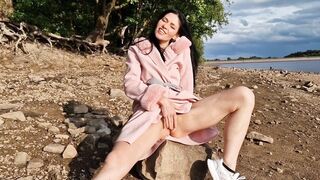 Outdoor Naked Spreading and Gaping Pussy - 2 image