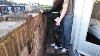 Young Wife Cheating on balcony - 4 image