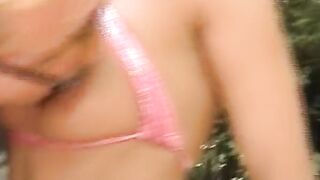 Pretty Ginger German babe rides dick in the woods - 4 image