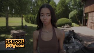 POV - Discipling tasty ebony slut Lia Lin with your hard cock - 3 image
