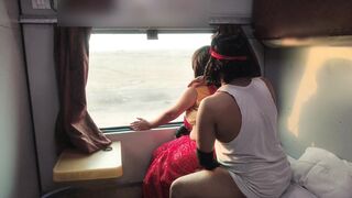 Hot MILF From Newyork City Fucked hard in Train By His boyfriend , Hot HD Sex Video - 1 image