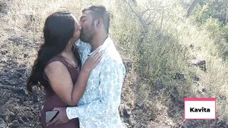 Real close up cum in mouth in jungle and dirty blowjob outdoor and kissing hot sex and doggystyle fuck in jungle