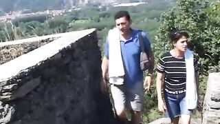 Hiker mature couple fucking outdoor - 1 image