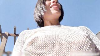 SQUIRTING or PEEING? She's excited to be caught by the neighbors! - 11 image