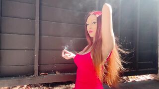 Artemisia Love hot solo smoking outdoor