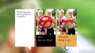 Blonde MILF sluts share BIG DICK POV in outdoor threesome and take a massive load! - 2 image