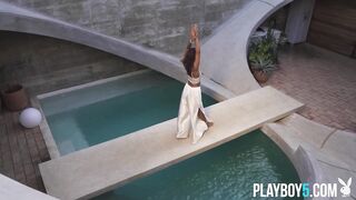 Tiny Mexican teen beauty Carolina Reyes strips fully naked outdoor - 4 image