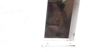 Naked in public. Outside neighbour guy is watching how my sexy wife take shower. Outdoor. Milf. Mature. In bathroom. Public nudity. Handjob. Outdoors. Natural tits. Pussy. Wet pussy Ass. Big ass. Solo - 12 image