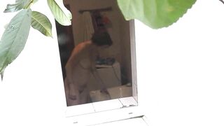 Naked in public. Outside neighbour guy is watching how my sexy wife take shower. Outdoor. Milf. Mature. In bathroom. Public nudity. Handjob. Outdoors. Natural tits. Pussy. Wet pussy Ass. Big ass. Solo - 2 image