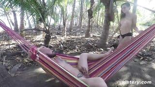 Kinky Couple Outdoor Hammock Sex