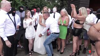 Wedding outdoor creampie gangbang group sex orgy